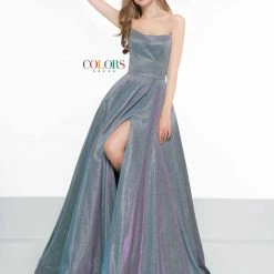 The Event Shop Colors Dress Strapless Glitter Ball Gown