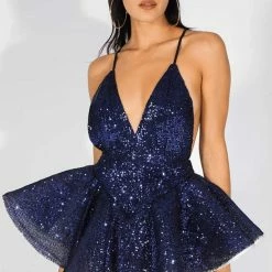 Influencer Style Jessica Bara Serena Open Back Sequin Romper