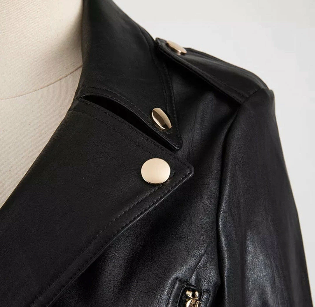 Outerwear Jessica Bara Oaklynn Cropped Faux Leather Jacket