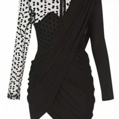 Jessica Bara Mabel Asymmetrical Polka Dot Mini Dress