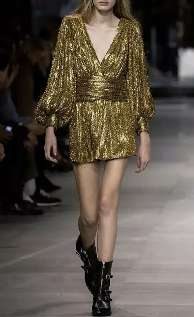 Birthday Suit Jessica Bara Thorin Long Sleeve Sequin Mini Dress