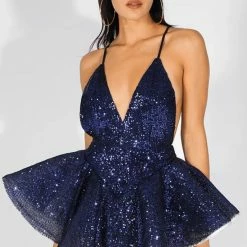 Influencer Style Jessica Bara Serena Open Back Sequin Romper