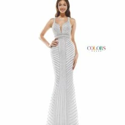 Colors Dress Strappy Deep V Dress