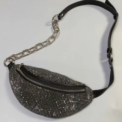 Jessica Bara Sariah Rhinestone Leather Fanny Pack Birthday Suit