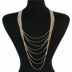 Jessica Bara Rea Rhinestone 8 Line Back Drop Necklace The Event Shop