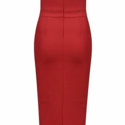 Jessica Bara Darby Strapless Ruffle Bodycon Midi Dress