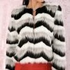Reve Doll Essentials Jessica Bara Luna Three Tone Faux Fur Cropped Coat