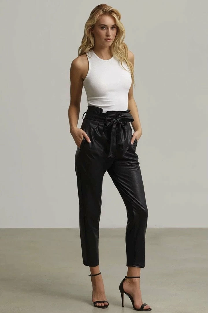Reve Doll Essentials Commando Faux Leather Paperbag Pants