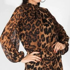 Influencer Style Jessica Bara Rory Long Sleeve Leopard Romper