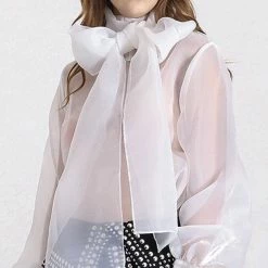 Reve Doll Essentials Jessica Bara Joy Long Sleeve Bow Blouse