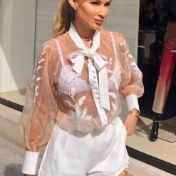 Jessica Bara Valencia Sheer Lace Two Piece Set Influencer Style