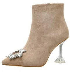 Reve Doll Essentials Jessica Bara Rowena Rhinestone Suede Ankle Bootie