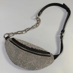 Jessica Bara Sariah Rhinestone Leather Fanny Pack Birthday Suit