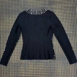 Jessica Bara Roscoe Long Sleeve Beaded Crystal Jacket Birthday Suit