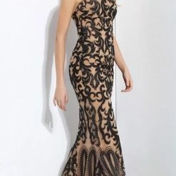 Jessica Bara Zoelle Glitter Mermaid Gown