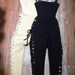 Birthday Suit Jessica Bara Zorida Lace Up Open Back Jumpsuit