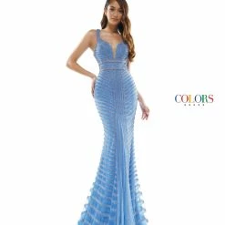 Colors Dress Strappy Deep V Dress