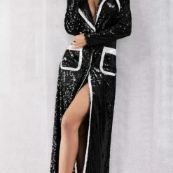 Jessica Bara Adair Sequin Contrasting Coat Reve Doll Essentials