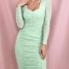 Birthday Suit Jessica Bara Fiorella Long Sleeve Ruched Midi Dress