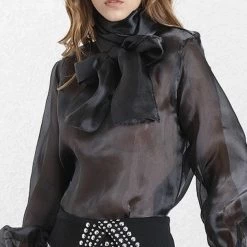 Reve Doll Essentials Jessica Bara Joy Long Sleeve Bow Blouse