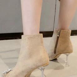 Reve Doll Essentials Jessica Bara Rowena Rhinestone Suede Ankle Bootie