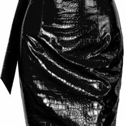 Reve Doll Essentials Jessica Bara Ruby Crocodile PU Midi Skirt