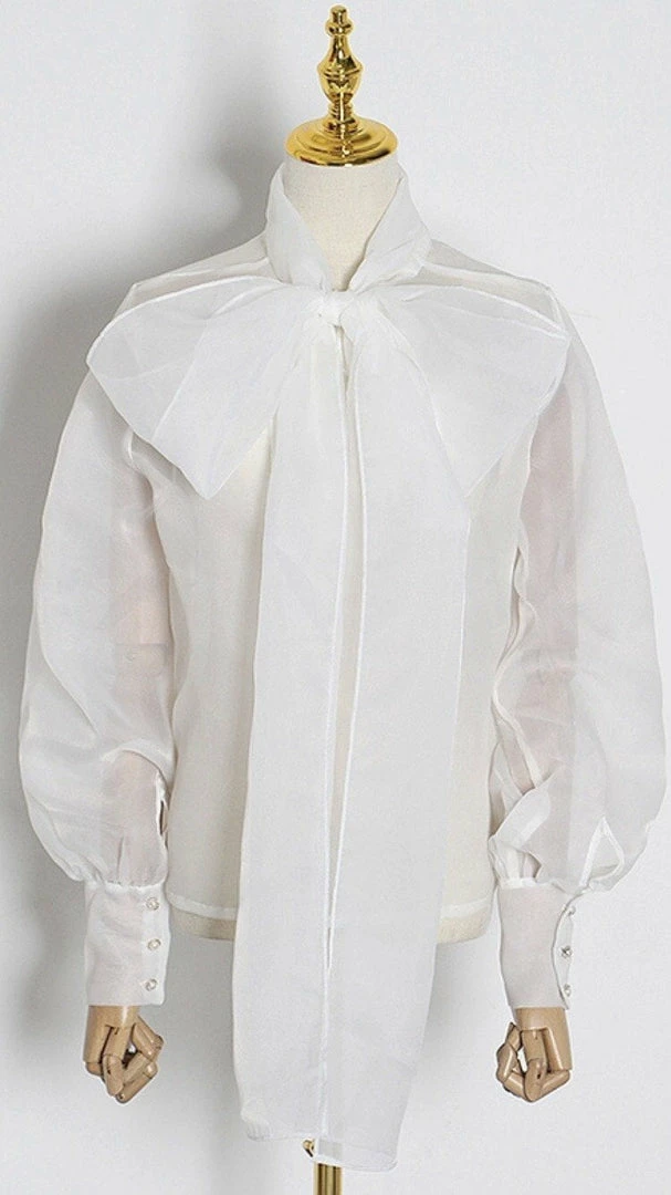 Reve Doll Essentials Jessica Bara Joy Long Sleeve Bow Blouse