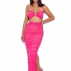 Stylist Picks Jessica Bara Antonia Two Piece Hot Pink Set