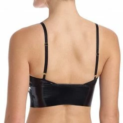 Influencer Style Commando Faux Patent Leather Long Line Bralette