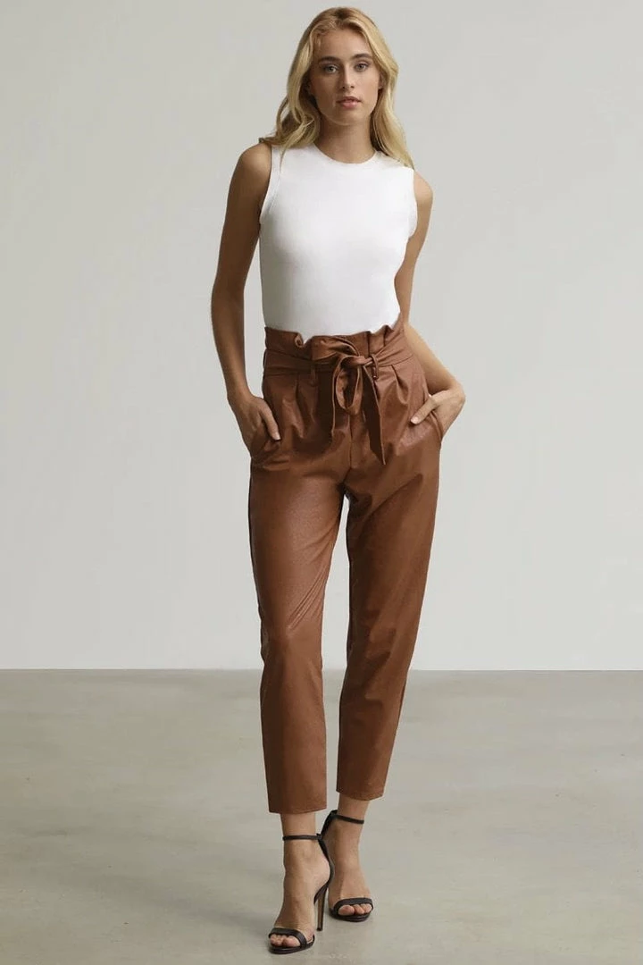 Reve Doll Essentials Commando Faux Leather Paperbag Pants