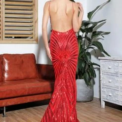 Jessica Bara Esmeralda V Neck Sequin Gown Best Sellers