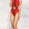 Poolside Essentials Jessica Bara Creed Cut Out Tie Swimsuit