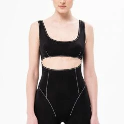 Jessica Bara Famous Knit Cut Out Romper Influencer Style