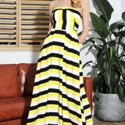 Dresses Jessica Bara Lemonade Tube Top Maxi Dress