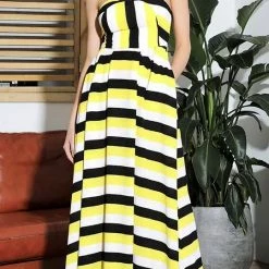 Dresses Jessica Bara Lemonade Tube Top Maxi Dress