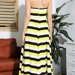 Dresses Jessica Bara Lemonade Tube Top Maxi Dress