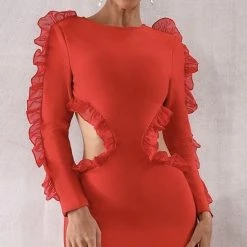 The Event Shop Jessica Bara Amani Cut Out Ruffled Dress