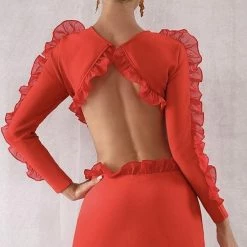 The Event Shop Jessica Bara Amani Cut Out Ruffled Dress