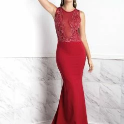 Baccio Couture Baccio Margot Painted Jersey Long Dress Dresses