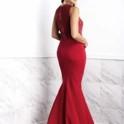 Baccio Couture Baccio Margot Painted Jersey Long Dress Dresses