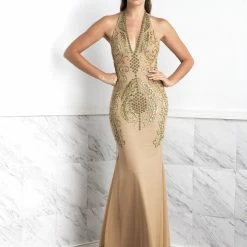 Baccio Couture Baccio Wilma Painted Long Dress Dresses