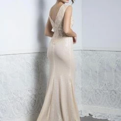 Baccio Couture Baccio Priscilla Sequins Long Dress