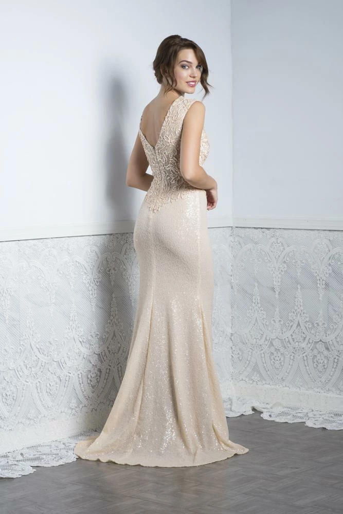 Baccio Couture Baccio Priscilla Sequins Long Dress