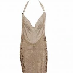 Jessica Bara Kenny Side Cut Out Crystal Mini Dress