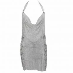 Jessica Bara Kenny Side Cut Out Crystal Mini Dress