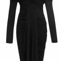 Jessica Bara Polly Ruched Off The Shoulder Dress