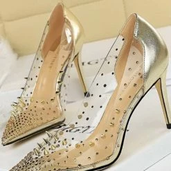 Jessica Bara Juniper Transparent Rhinestone Heels