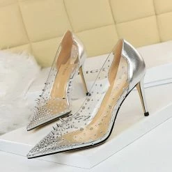 Jessica Bara Juniper Transparent Rhinestone Heels