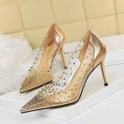 Jessica Bara Juniper Transparent Rhinestone Heels