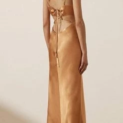 Jessica Bara Kyla Satin Maxi Dress
